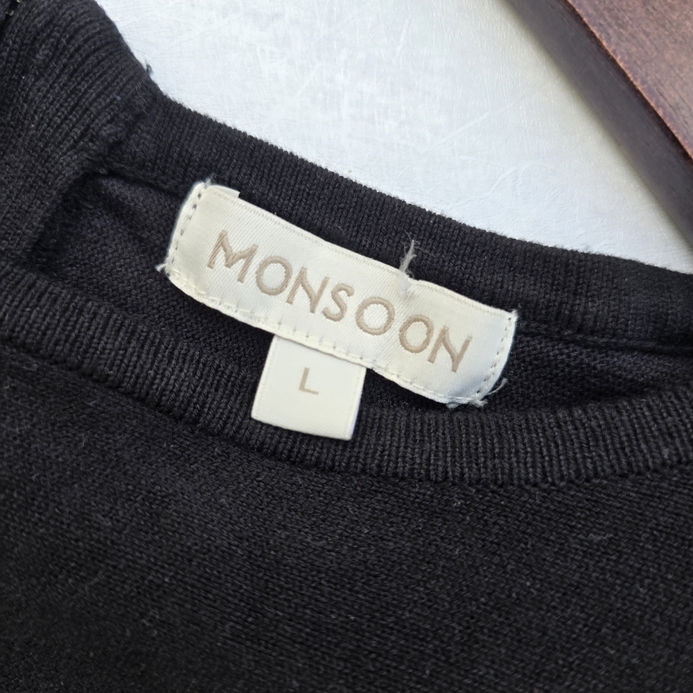 Monsoon  Zeena Zip-Back Hem Jumper  Black Size L - Picture 9 of 10